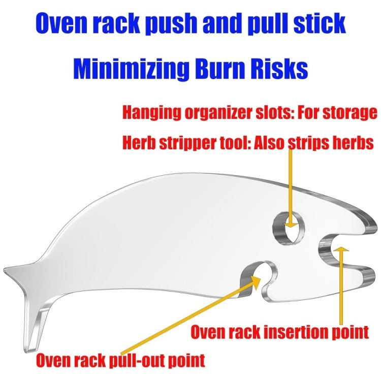 Acrylic Fish Shaped Oven Push Pull Rack Baking Push Pull Tool(White) - Image 2