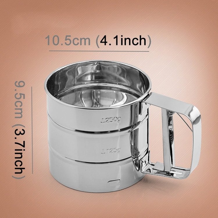 Manual Mesh Flour Sugar Powder Stainless Steel Hand Sifter Sieve Cup Baking Tool - Image 2