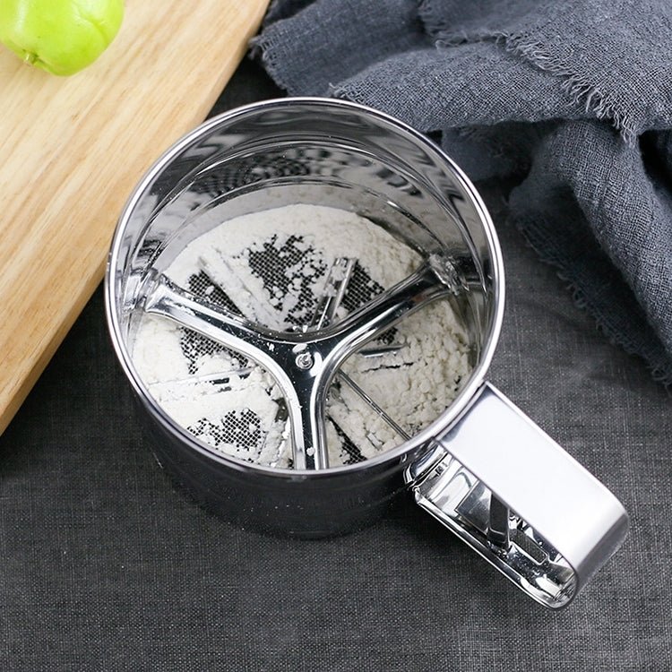 Manual Mesh Flour Sugar Powder Stainless Steel Hand Sifter Sieve Cup Baking Tool - Image 3