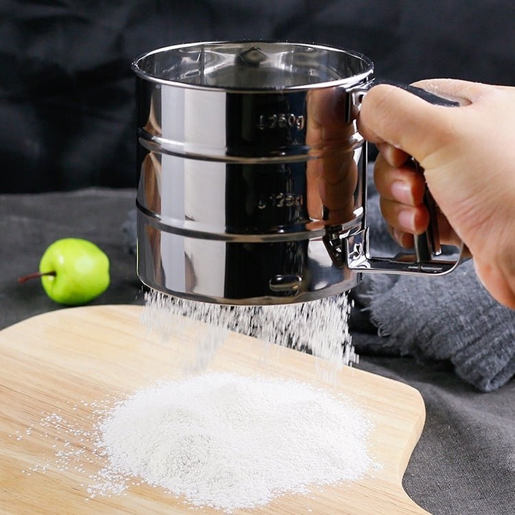 Manual Mesh Flour Sugar Powder Stainless Steel Hand Sifter Sieve Cup Baking Tool - Image 5