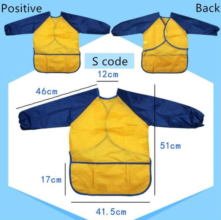 Long Sleeve Apron Drawing Painting Waterproof Smock Children Craft Art Waterproof Clothes, Size:S(Blue) - Image 7