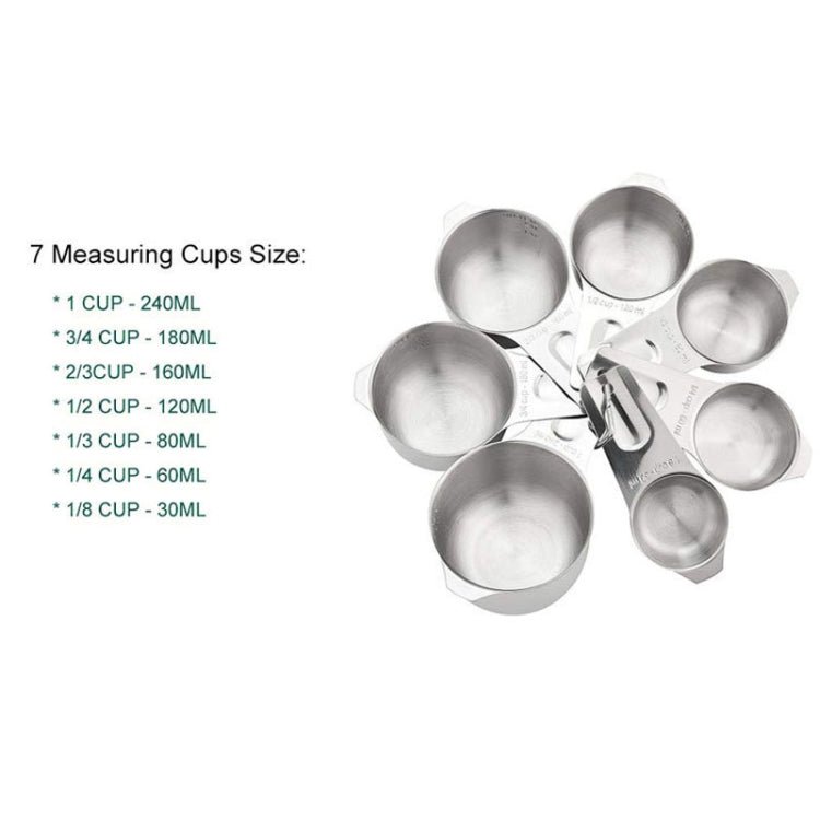 7 in 1 304 Stainless Steel Measuring Cup Set Baking Tools - Image 2