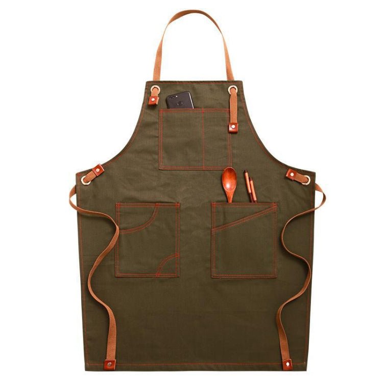 Household Denim Apron Barista Floral Tea Shop Barber Work Clothes, Specification: for Children 57cm(Green)