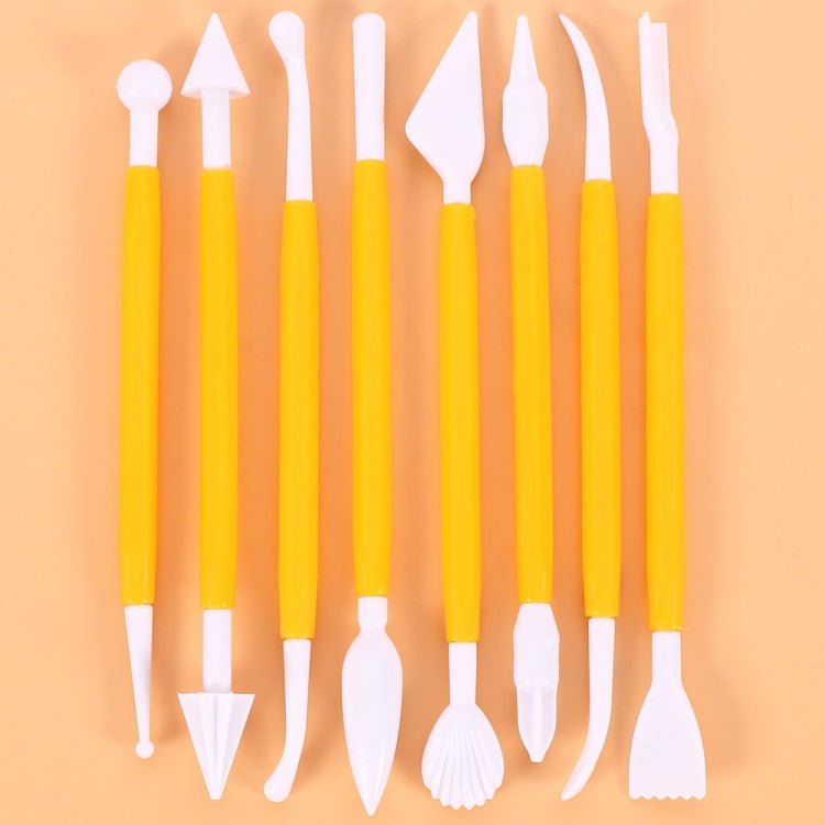 2 Sets Carving Pen Cake Fondant Carving Knife Making Cutting Tool 01071 Yellow (OPP Bag Packaging)