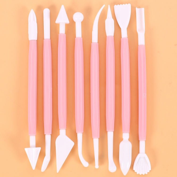 2 Sets Carving Pen Cake Fondant Carving Knife Making Cutting Tool 02030 Pink (OPP Bag Packaging)