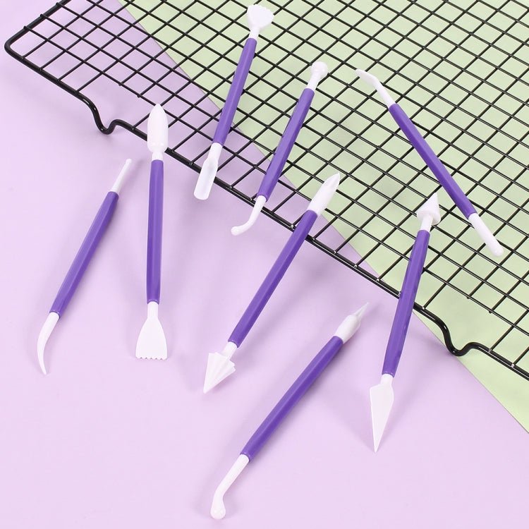 2 Sets Carving Pen Cake Fondant Carving Knife Making Cutting Tool 01030 Purple (OPP Bag Packaging) - Image 2