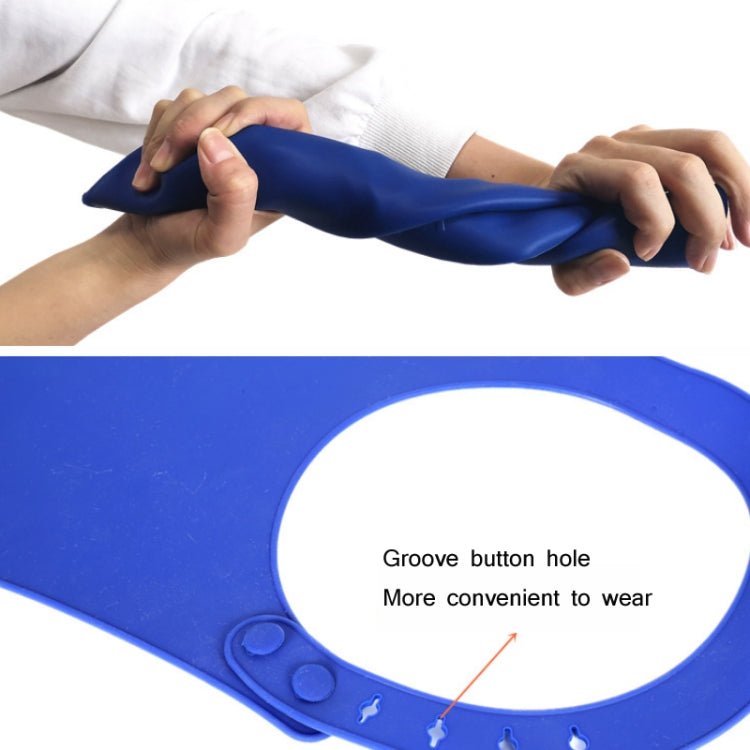 Yanxiang Elderly Eat Silicone Waterproof Bib Adult Widened Disposable Saliva Pocket(Blue) - Image 4