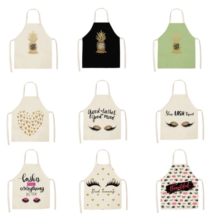 2 PCS Kitchen Linen Heart-Shaped Letters Fashion Sleeveless Apron, Specification: 45x56 cm(MeI6036) - Image 2