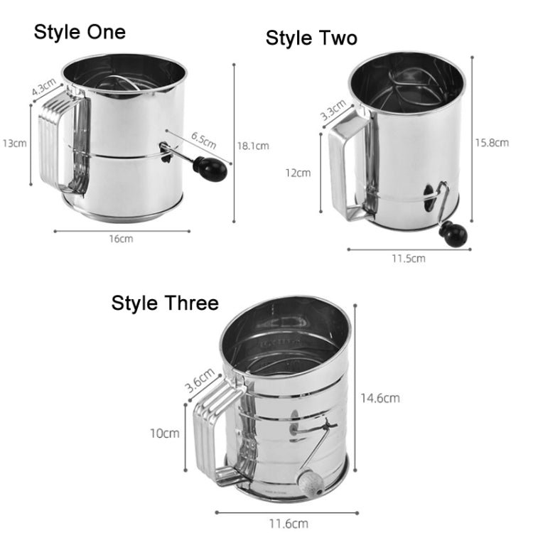 Hand-crank Oblique Flour Sieve Kitchen Baking Tools, Specification: Style One - Image 3