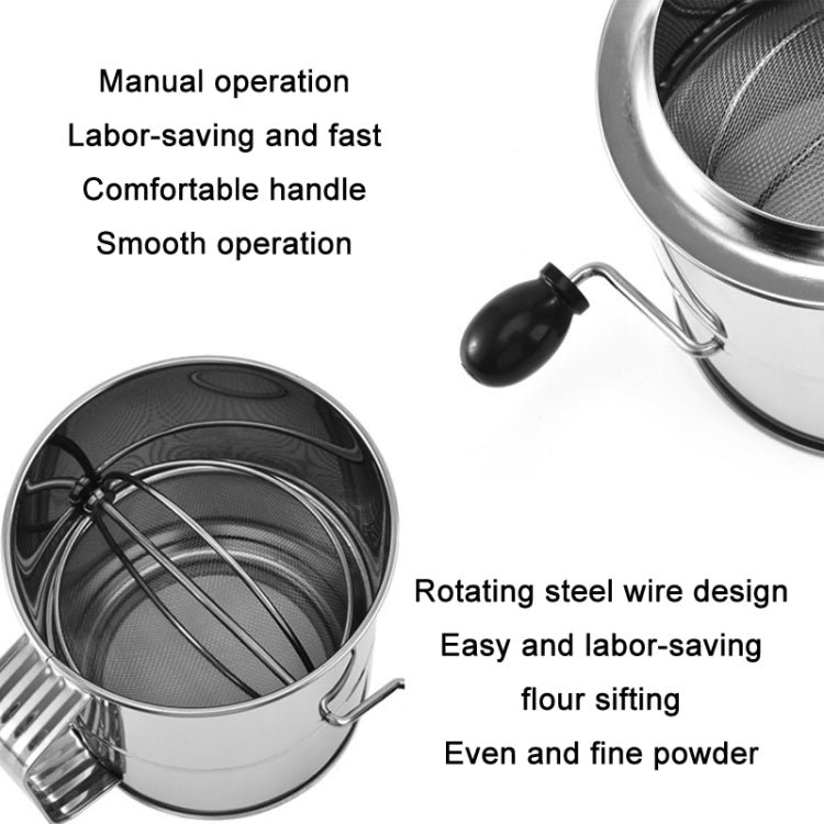 Hand-crank Oblique Flour Sieve Kitchen Baking Tools, Specification: Style Three - Image 4