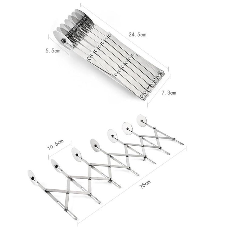 Stainless Steel Retractable Multipurpose Pizza Knife, Style: 7 Wheels - Image 2