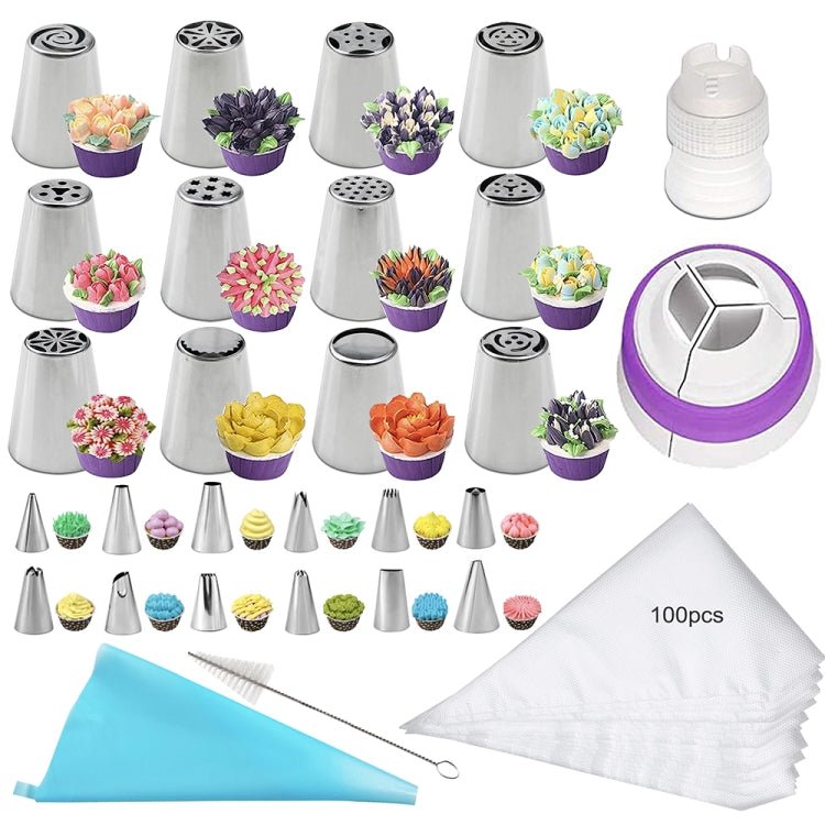 128PCS/Set Stainless Steel Laminating Nozzle Set Cake DIY Laminating Nozzle Set Baking Tools