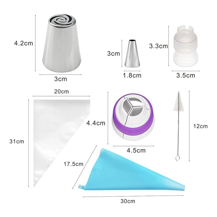 128PCS/Set Stainless Steel Laminating Nozzle Set Cake DIY Laminating Nozzle Set Baking Tools - Image 3