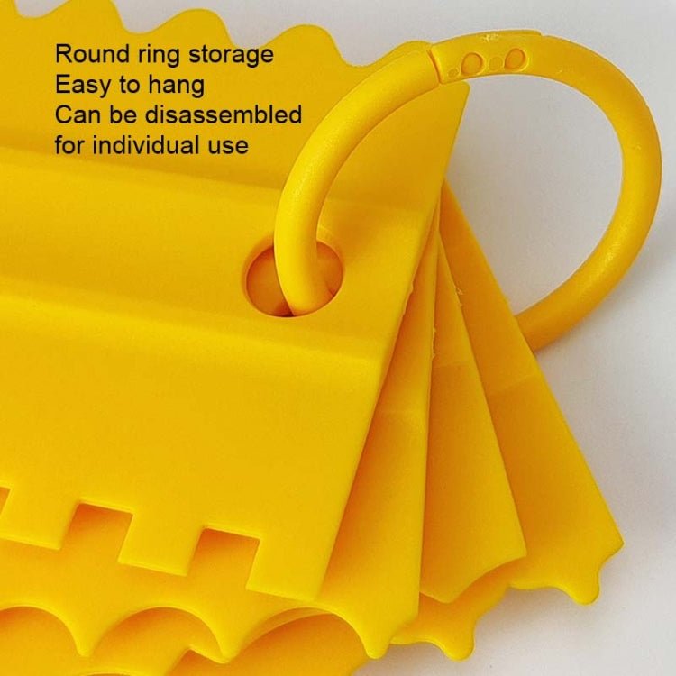 4 PCS / Set Plastic Cream Scraper PP Double Side Sawtooth Baked Cake Flattener(Yellow) - Image 5