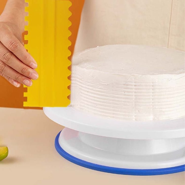 4 PCS / Set Plastic Cream Scraper PP Double Side Sawtooth Baked Cake Flattener(Yellow) - Image 6