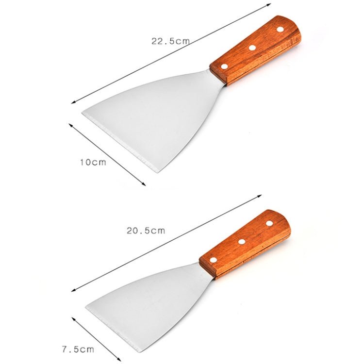 2pcs Stainless Steel Pizza and Steak Shovel Wooden Handle Slanted Shovel Kitchen Tool, Size: S - Image 3