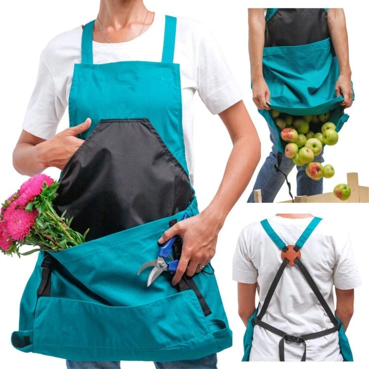 Oxford Fabric Picking Fruit And Vegetable Backpack Tool Apron(Blue) - Image 4