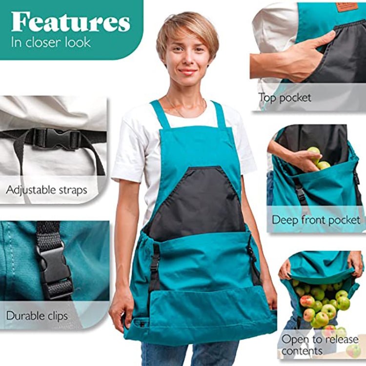 Oxford Fabric Picking Fruit And Vegetable Backpack Tool Apron(Blue) - Image 5