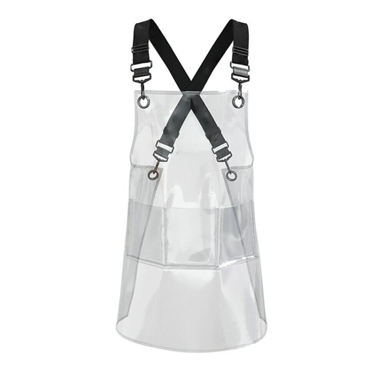 30 Silk Long 80cm Transparent TPU Apron Solid Color Webbing Adjustable Work Apron(Transparent + Black Webbing)