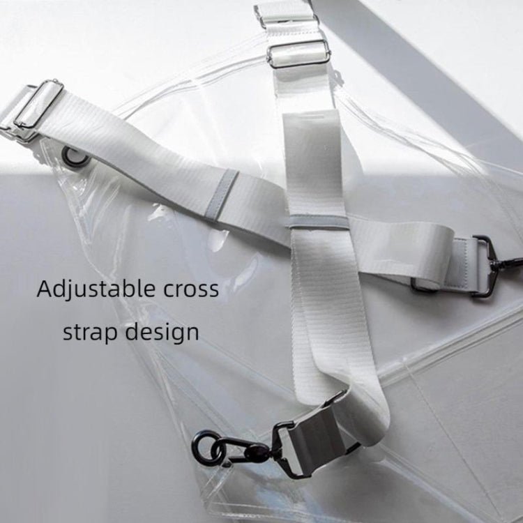 50 Silk Long 80cm Transparent TPU Apron Solid Color Webbing Adjustable Work Apron(Transparent + Yellow Webbing) - Image 5