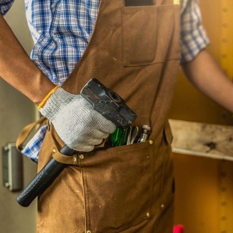 Heavy Canvas Carpentry Electrician Garden Workwear Apron(Army Green) - Image 6