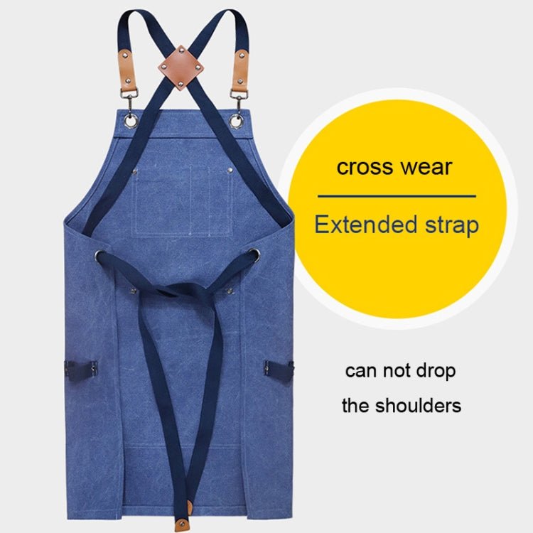Carpentry Electrician Garden Heavy Canvas Workwear Apron, Color: Belt Blue - Image 4