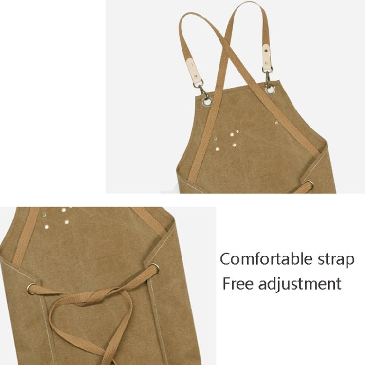 Floral Milk Tea Baking Workwear Apron(Black) - Image 5