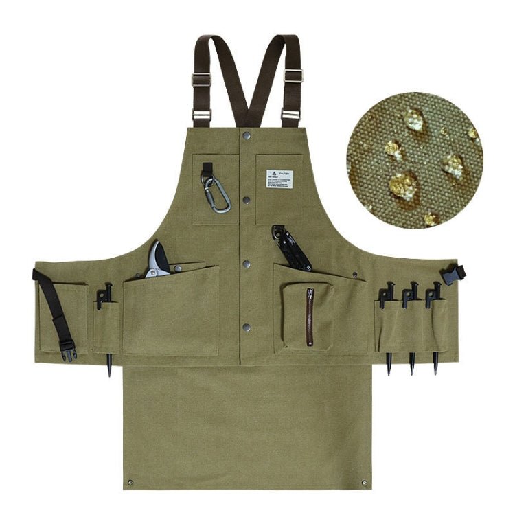 Canvas Electric Craftsmen Multi Pocket Tool Apron(Army Green)