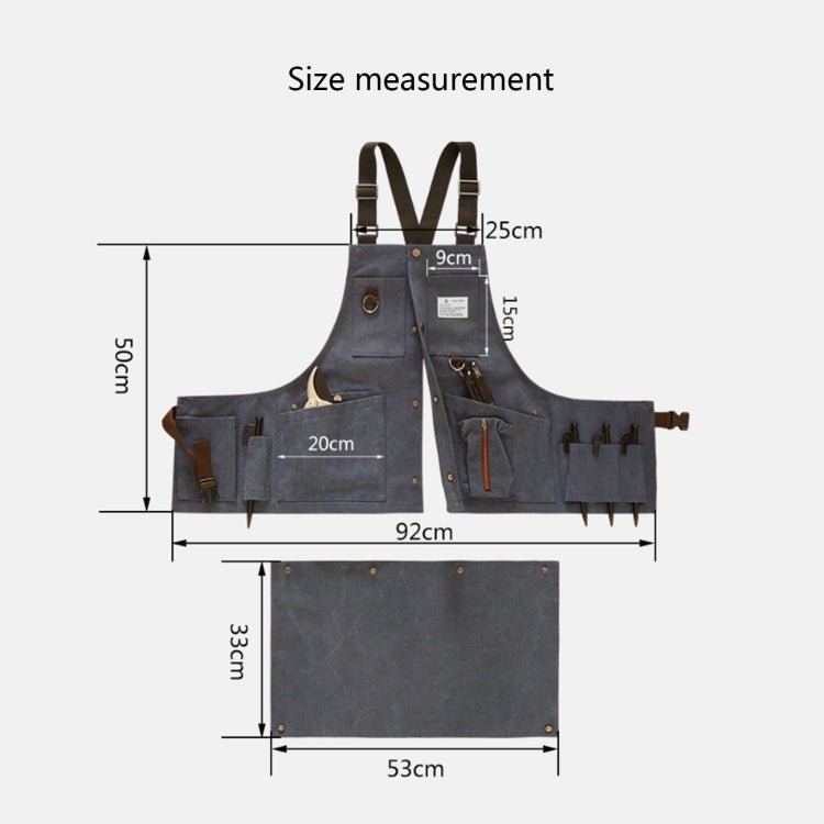 Canvas Electric Craftsmen Multi Pocket Tool Apron(Army Green) - Image 3