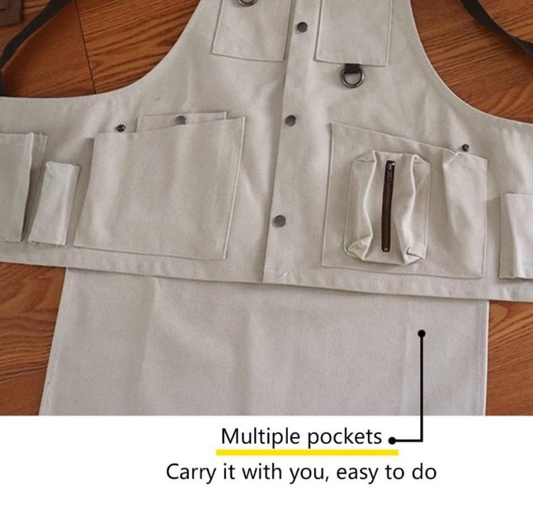 Canvas Electric Craftsmen Multi Pocket Tool Apron(Army Green) - Image 5