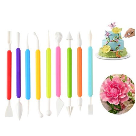 9 In 1 Plastic Fondant Sculpture Pen Tools Pottery Clay Sculpting Modeling Tools