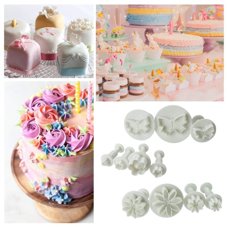 114 In 1 Fondant Cake Baking Decorating Tools Plunger Cutters Flower Moulds Set - Image 3