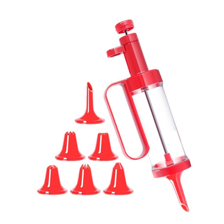 Cookie Biscuit Mold Decorator Set Baking Decoration Nozzle Tools(Red)