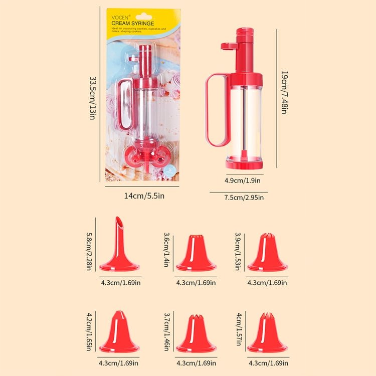 Cookie Biscuit Mold Decorator Set Baking Decoration Nozzle Tools(Red) - Image 3
