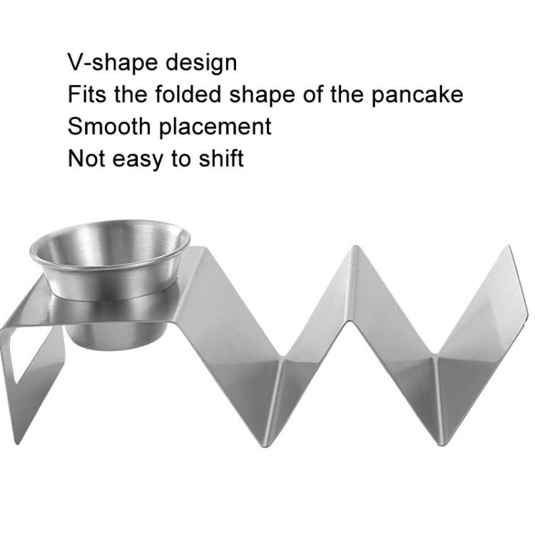 2 Grids Stainless Steel Taco Pancake Rack Tower W-Shaped Pancake Rack With Cup - Image 3