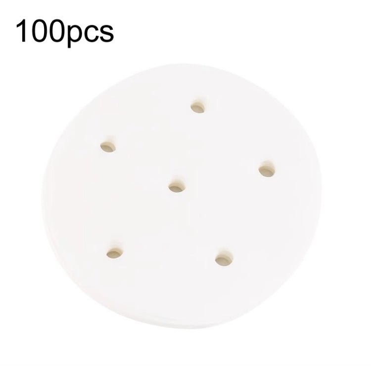 100pcs Food Grade Disposable Round Non-stick Steamer Paper Perforated Buns Steamer Pads, Size: 7.6cm