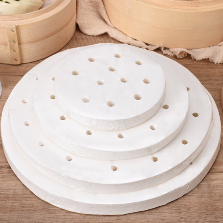 100pcs Food Grade Disposable Round Non-stick Steamer Paper Perforated Buns Steamer Pads, Size: 7.6cm - Image 3