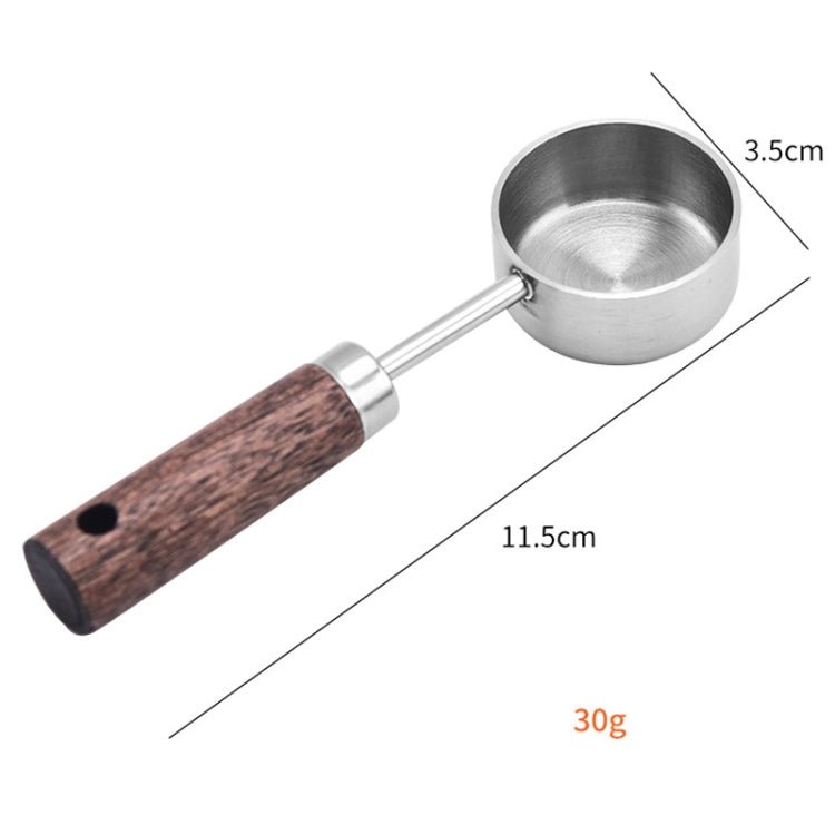 15ml Wooden Handle Stainless Steel Measuring Spoon Coffee Powder Milk Powder Spoon, Color: Silver - Image 3