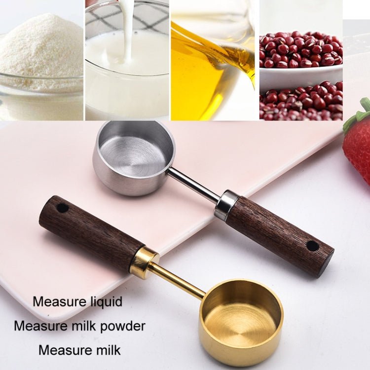 15ml Wooden Handle Stainless Steel Measuring Spoon Coffee Powder Milk Powder Spoon, Color: Silver - Image 4