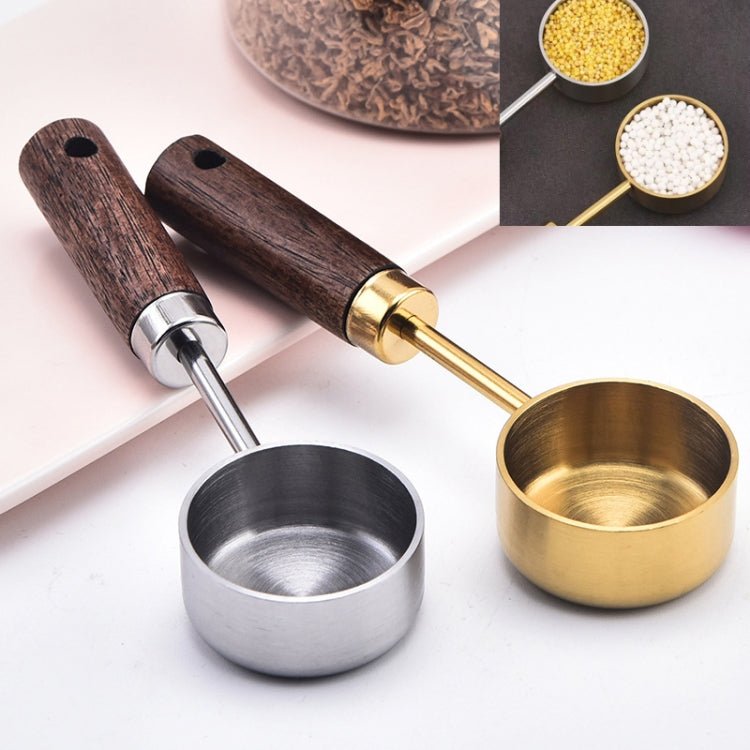 15ml Wooden Handle Stainless Steel Measuring Spoon Coffee Powder Milk Powder Spoon, Color: Silver - Image 5