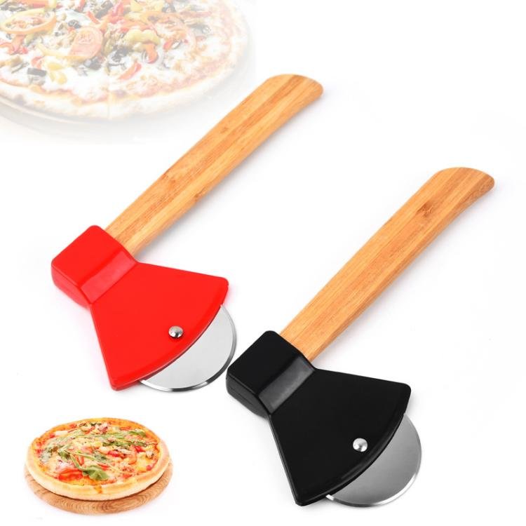 Axe Stainless Steel Pizza Cutter Baking Pizza Roller Knife Round Pie Cutter(Black) - Image 3