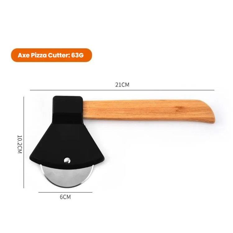 Axe Stainless Steel Pizza Cutter Baking Pizza Roller Knife Round Pie Cutter(Black) - Image 4