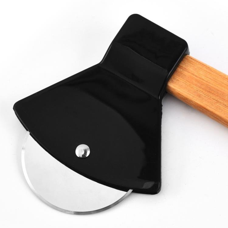 Axe Stainless Steel Pizza Cutter Baking Pizza Roller Knife Round Pie Cutter(Black) - Image 6