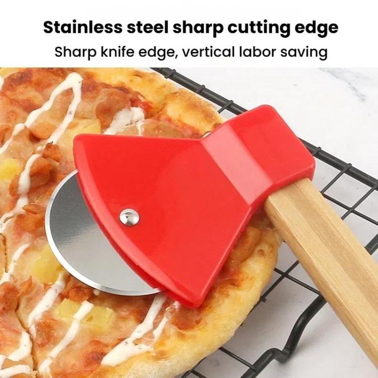 Axe Stainless Steel Pizza Cutter Baking Pizza Roller Knife Round Pie Cutter(Black) - Image 7
