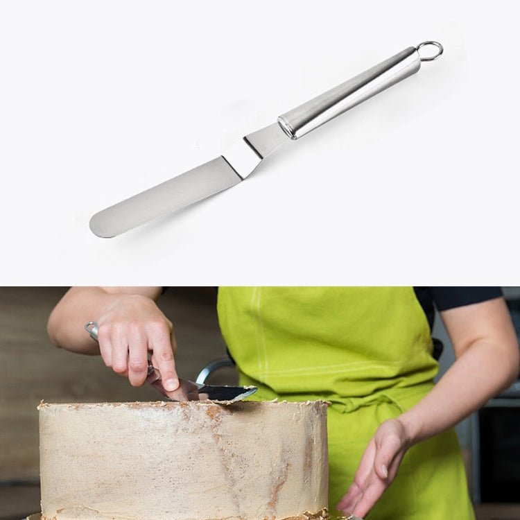 Stainless Steel Cream Spatula Stainless Steel Bell Knife Cake Spatula Baking Scraper Baking Tools(6-Inch Curved Knife)