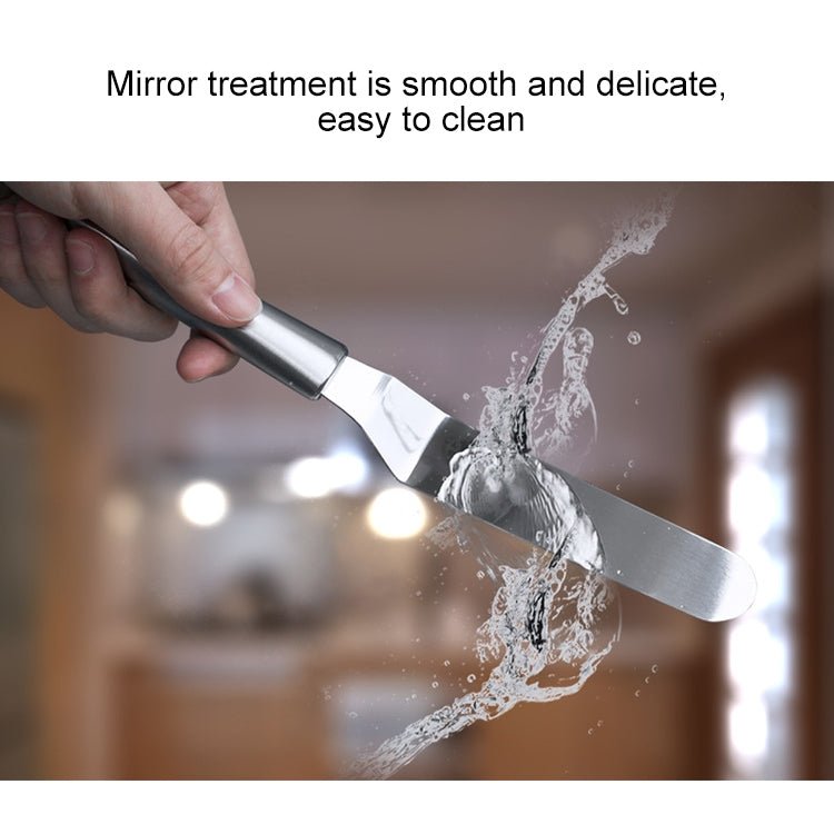 Stainless Steel Cream Spatula Stainless Steel Bell Knife Cake Spatula Baking Scraper Baking Tools(6-Inch Curved Knife) - Image 6