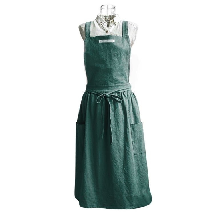 Cotton Simple Home Woman Apron(Grass Green) - Image 2