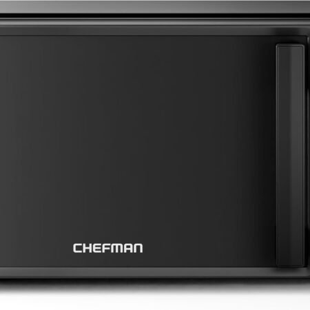 Chefman Countertop Microwave Oven 0.7 Cu. Ft., 700 Watts with 10 Power Levels, 6 Cooking Presets with One-Touch Express Cook, Eco Mode, Child Safety Lock, & Mute Button - Black